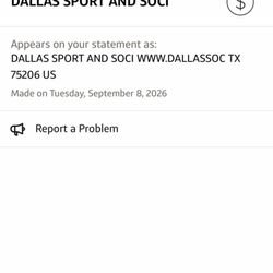 Dallas Sport and Social Club - Proof of paid league