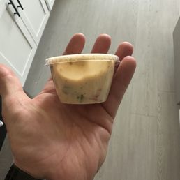 The large queso I received The large queso I received