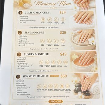 Glow Nail Spa - Manicure menu - Nail Salons Near Me - Lynnwood, Washington