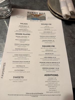 Menu photo 2 Sunny Hill Seattle, WA