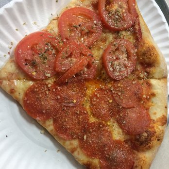 Gino's Pizza - One slice each of tomato and pepperoni - Pizza Near Me - Raleigh, North Carolina