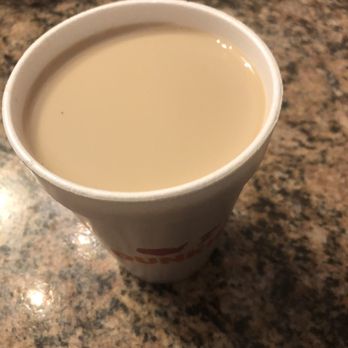 Dunkin' Donuts - That's not a "little bit of 1/2 & 1/2 dark" and none of them were made with Almond milk.  Done With Dunkin. - Coffee & Tea Near Me - Coram, New York