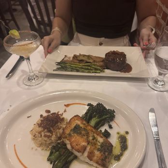 The Royal Scam - Red snapper, risotto, brocolli and filet, potatoes, and asparagus - Seafood Near Me - Mobile, Alabama