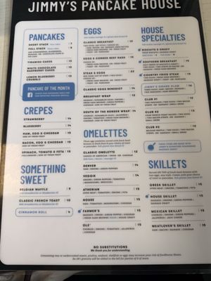 Menu photo 2 Jimmy's Pancake House Bettendorf, IA