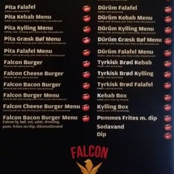 Falcon Kebab Shop - (2/2) I always end up eating the food before I remember to photograph it, so here is the menu instead. Current as of January 2016.