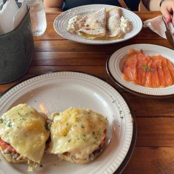 Farmhouse Cafe - Banana crepes & Breakfast sandwich with salmon. - Breakfast & Brunch Near Me - Honolulu, Hawaii Farmhouse Cafe - Banana crepes & Breakfast sandwich with salmon. - Breakfast & Brunch Near Me - Honolulu, Hawaii