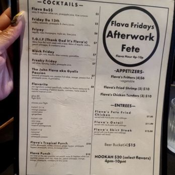 Flava - Friday happy hr. Menu - Caribbean Near Me - Bronx, New York