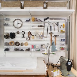 Organized by Ginger - Sewing and craft room.