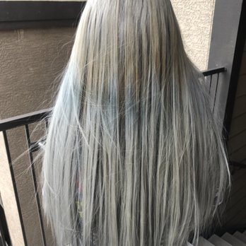 Skyrokh Salon - color bands created from bleaching/lifting way too much color at the root-not enough color in the middle and then way over toning. - Hair Salons Near Me - The Woodlands, Texas Skyrokh Salon - color bands created from bleaching/lifting way too much color at the root-not enough color in the middle and then way over toning. - Hair Salons Near Me - The Woodlands, Texas