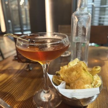 Penny Farthing Bar & Restaurant - Manhattan and side chips - Diners Near Me - Bellingham, Washington Penny Farthing Bar & Restaurant - Manhattan and side chips - Diners Near Me - Bellingham, Washington