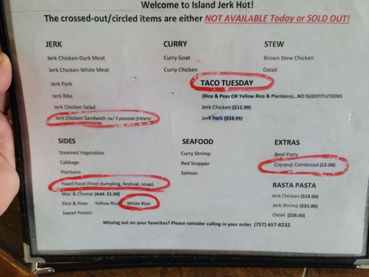 Menu photo 7 Island Jerk Hut Chesapeake, VA