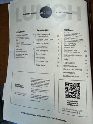 Menu photo 3 360 Brunch House Fort Worth, TX