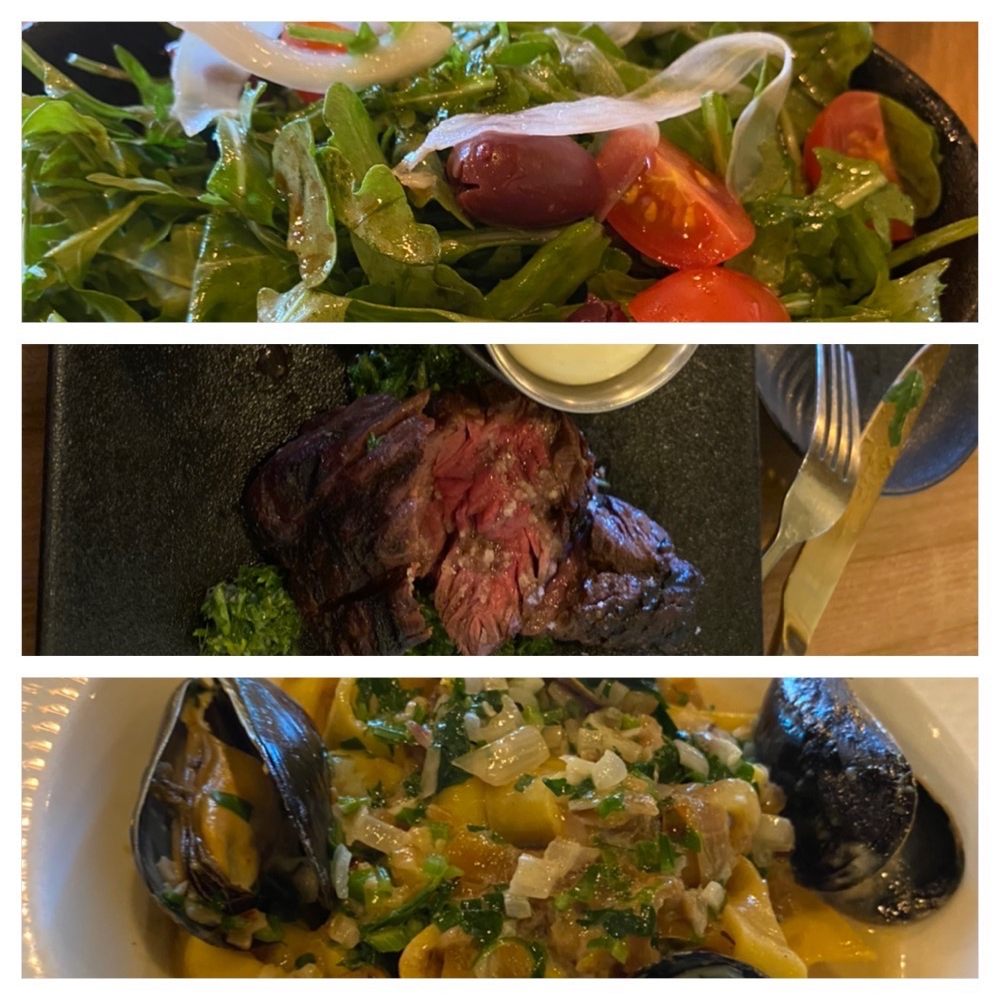 Westley - Arugula salad, steak and seafood pasta - Bistros Near Me - Sherbrooke, Quebec Westley - Arugula salad, steak and seafood pasta - Bistros Near Me - Sherbrooke, Quebec