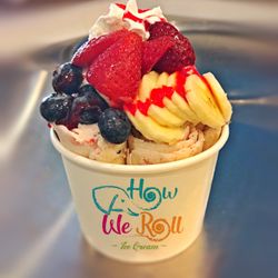 How We Roll Ice Cream - Strawberry with extra fruit!