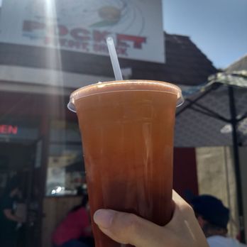 Pocket Burger Shack - Sweet Thai tea - Burgers Near Me - Sunset Beach, California