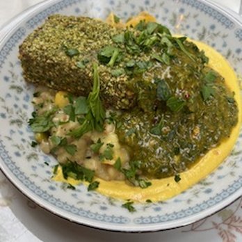 Fog Eater Cafe - Pistachio crusted tofu - Southern Near Me - Mendocino, California Fog Eater Cafe - Pistachio crusted tofu - Southern Near Me - Mendocino, California