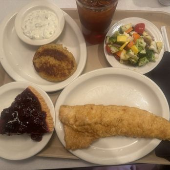 C & H Cafeteria - Whiting fillet, salmon Pattie, mixed veggies, tartar sauce. Sugar free blueberry pie and sweet tea - Cafeteria Near Me - Kernersville, North Carolina C & H Cafeteria - Whiting fillet, salmon Pattie, mixed veggies, tartar sauce. Sugar free blueberry pie and sweet tea - Cafeteria Near Me - Kernersville, North Carolina
