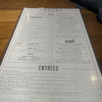 The Henry - Menu - Coffee & Tea Near Me - Coronado, California