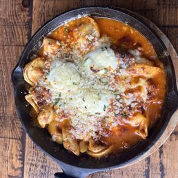 Baked tortellini Bolognese
