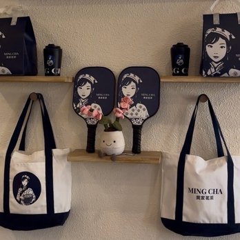 Ming Cha - Cute merch! Tote bags and pickleball paddles - Bubble Tea Near Me - Walnut, California