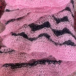 Purple and pink mohair yarn dyed with Dharma acid dyes.