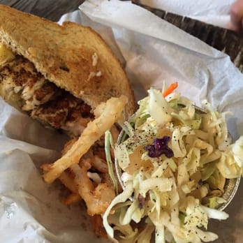 Big Ray's Fish Camp - Grouper Reuben and onion rings and coleslaw! So fresh and filling! - Seafood Near Me - Tampa, Florida Big Ray's Fish Camp - Grouper Reuben and onion rings and coleslaw! So fresh and filling! - Seafood Near Me - Tampa, Florida