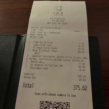 Gui Steakhouse - bill - Steakhouses Near Me - New York, New York Gui Steakhouse - bill - Steakhouses Near Me - New York, New York