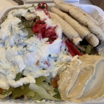 Micheline's Pita House - Rice Bowl with gyros and fresh pita. So good. - Mediterranean Near Me - Solana Beach, California Micheline's Pita House - Rice Bowl with gyros and fresh pita. So good. - Mediterranean Near Me - Solana Beach, California