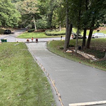 Arbor Hills Construction - Freshly poured concrete from the top of our driveway - Masonry/Concrete Near Me Arbor Hills Construction - Freshly poured concrete from the top of our driveway - Masonry/Concrete Near Me