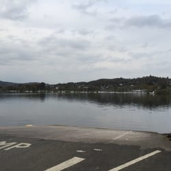 Windermere Ferry - The view from the slipway on the Far Sawrey side looking back towards Ferry Nab on the Bowness side.