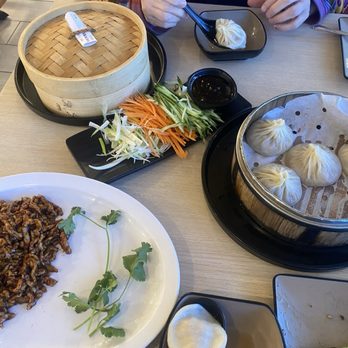 Dumpling World - Chinese burrito with slivered veg (rice pancakes not shown), soup dumplings - Dim Sum Near Me - Houston, Texas Dumpling World - Chinese burrito with slivered veg (rice pancakes not shown), soup dumplings - Dim Sum Near Me - Houston, Texas