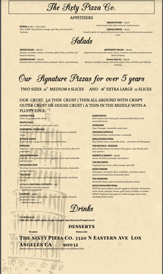 Menu photo 1 Bambino's Pizza Los Angeles, CA Menu photo 1 Bambino's Pizza Los Angeles, CA