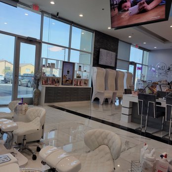 MJ Nails Spa - We're is was sitting to get my pedicure and half of the nail salon and spa - Nail Salons Near Me - Henderson, Nevada