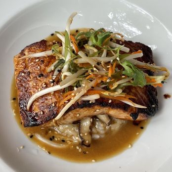 Ocean Prime - Teriyaki Salmon with sticky rice - Seafood Near Me - Naples, Florida Ocean Prime - Teriyaki Salmon with sticky rice - Seafood Near Me - Naples, Florida