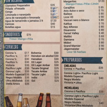 Titi's - Drink menu 1 - Seafood Near Me - Jarretaderas, NAY