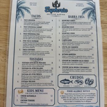 Euphoria - Menu - Seafood Near Me - Los Angeles, California Euphoria - Menu - Seafood Near Me - Los Angeles, California