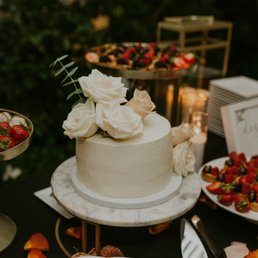 Custom wedding cake, Swedish Strawberry Cake! It was delicious!