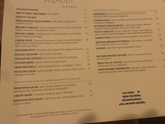 Menu photo 6 Avanti Restaurant Santa Cruz, CA Menu photo 6 Avanti Restaurant Santa Cruz, CA