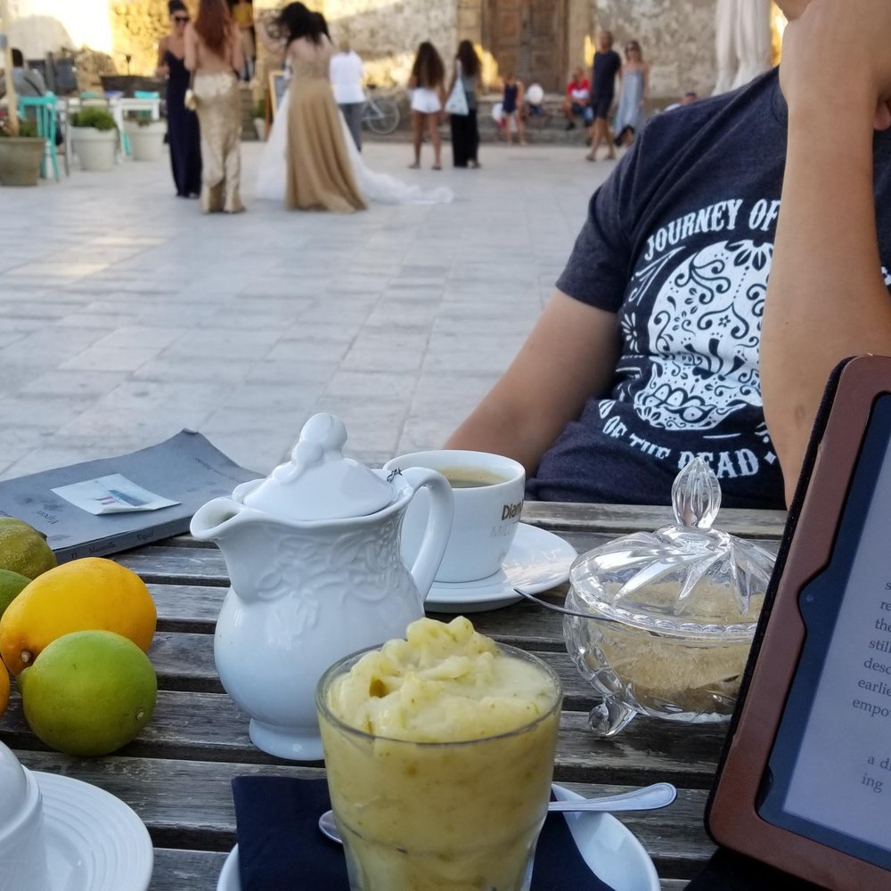 Liccamuciula - Across the square from the spot that everyone takes photos. It's fun to sit here, read and people watch.  IG: teaandcc - Shopping Near Me - Marzamemi, SR