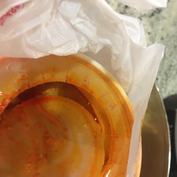 Los Tres Hermanos - Hole on pozole container - Mexican Near Me - Van Nuys, California Los Tres Hermanos - Hole on pozole container - Mexican Near Me - Van Nuys, California