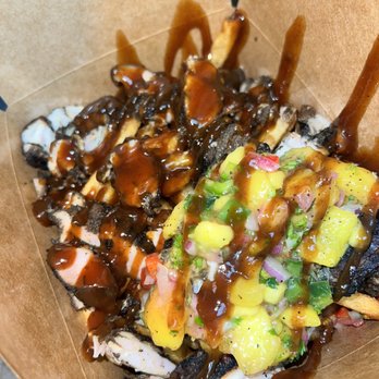 More Than Fries - Jerk chicken fries with pineapple salsa - Fast Food Near Me - Brooklyn, New York