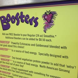Booster Juice - 2 for 1 combo Pomegranate passion. Strawberries, raspberries...