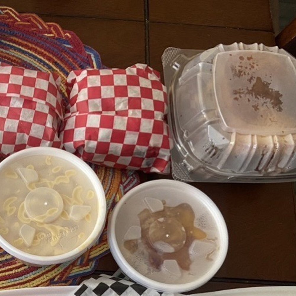 Peach cobbler, Mac and cheese and great brisket sandwiches!