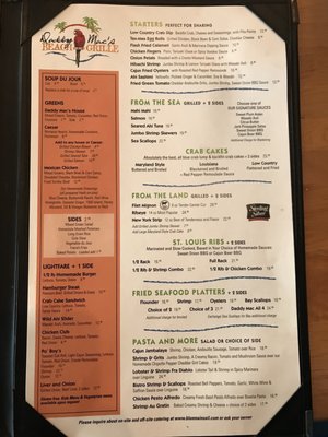 Menu photo 5 Daddy Mac's Beach Grille Surf City, NC