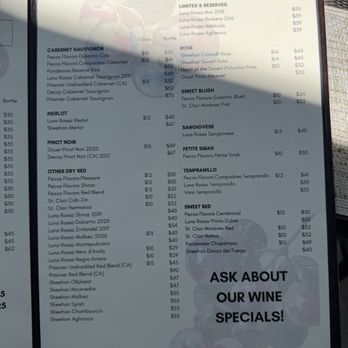 Pecos Flavors Winery + Bistro - Menu on 4.8.2026 - Wineries Near Me - Roswell, New Mexico
