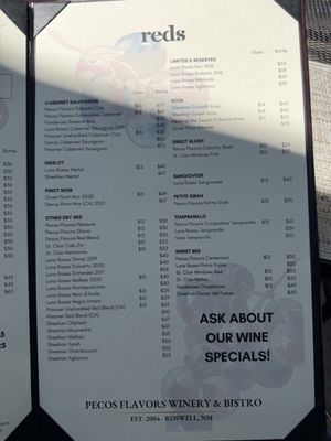 Menu photo 1 Pecos Flavors Winery + Bistro Roswell, NM