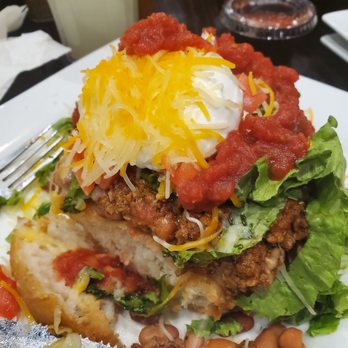 Rez - Traditional Indian Taco with my Salsa added - New American Near Me - El Reno, Oklahoma Rez - Traditional Indian Taco with my Salsa added - New American Near Me - El Reno, Oklahoma