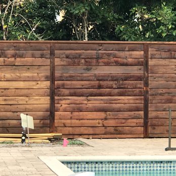 Fritz Massie Fence - spray stain a day after rain and installation - its crap. - Fences & Gates Near Me - Lake Worth, Florida Fritz Massie Fence - spray stain a day after rain and installation - its crap. - Fences & Gates Near Me - Lake Worth, Florida