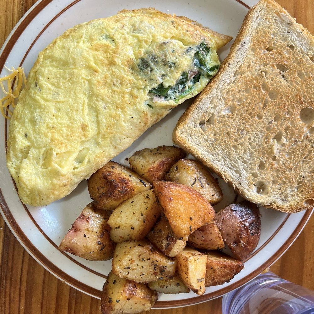 Town Bakery & Cafe - Meat and mushroom omelette comes with two sides - Bakeries Near Me - Moraga, California Town Bakery & Cafe - Meat and mushroom omelette comes with two sides - Bakeries Near Me - Moraga, California