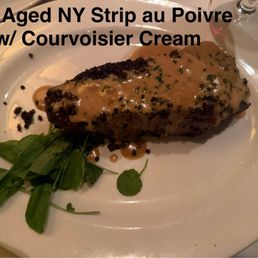 Dry Aged NY/KC Strip au Poivre with Courvoisier Cream Dry Aged NY/KC Strip au Poivre with Courvoisier Cream